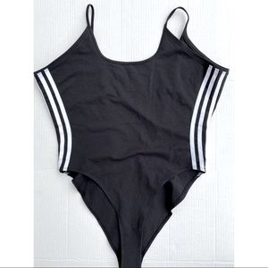 Adidas black low back bodysuit NWT